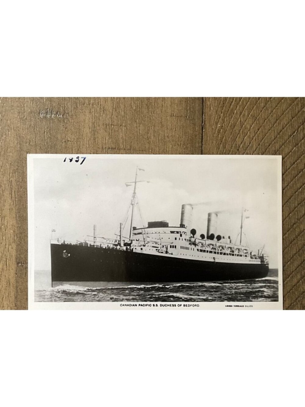 Canadian Pacific S.S. Duchess Of Bedford RPPC Postcard Steam Ship 1937